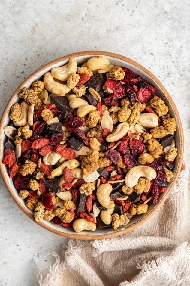 Superfood trail mix in a bowl.