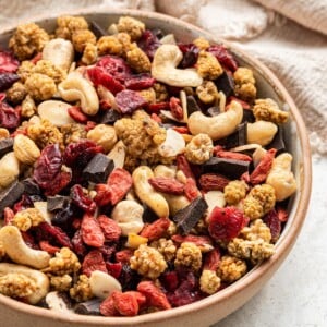 A bowl of superfood trail mix.