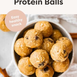 Bowl of Cinnamon Raisin Protein Balls.