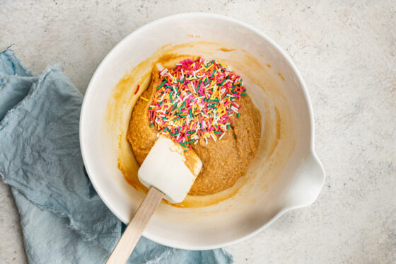 Sprinkles added to dough.