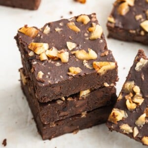 A stack of black bean brownies.