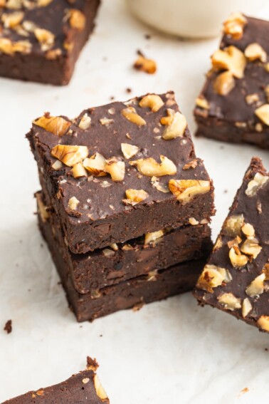 A stack of black bean brownies.