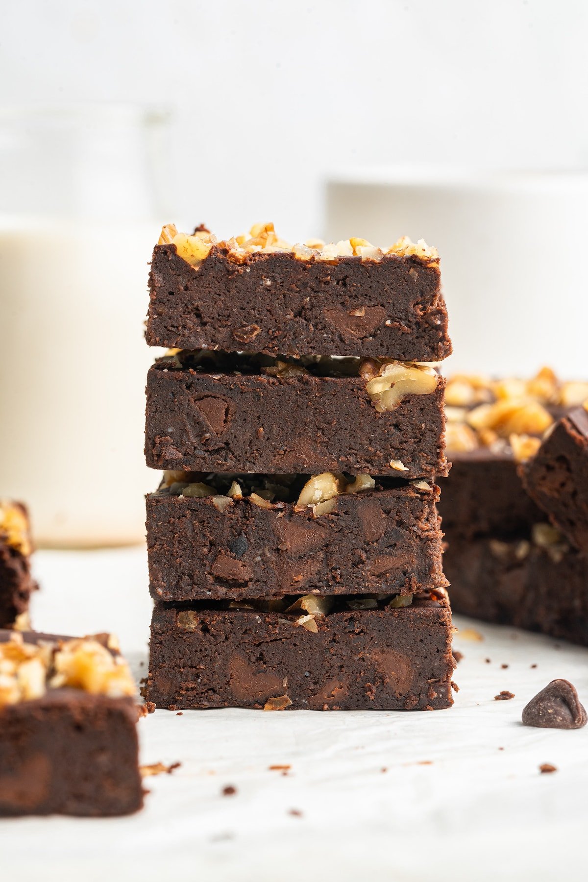 A stack of black bean brownies.