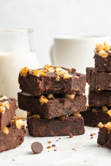 A stack of black bean brownies.