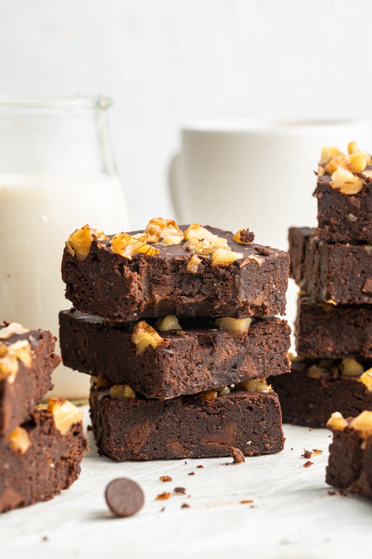 A stack of black bean brownies.