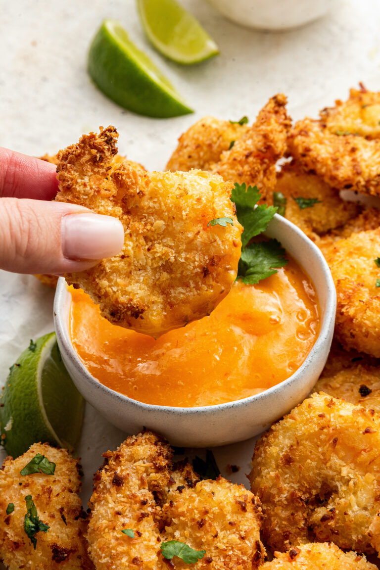 Air Fryer Coconut Shrimp Eating Bird Food