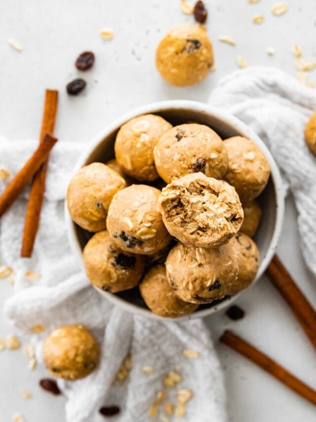 Cinnamon Raisin Protein Balls Eating Bird Food