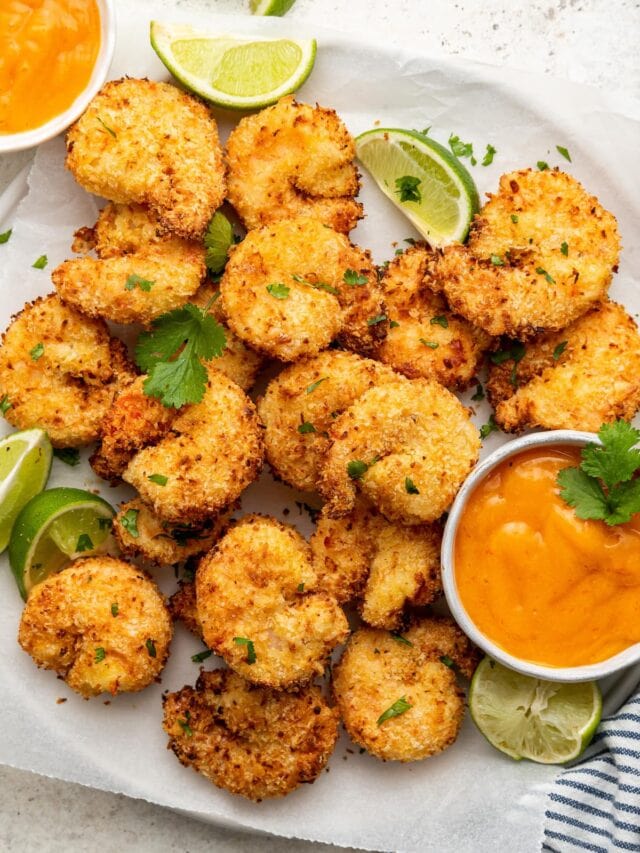 Air Fryer Coconut Shrimp Eating Bird Food