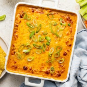 Healthy buffalo chicken dip.