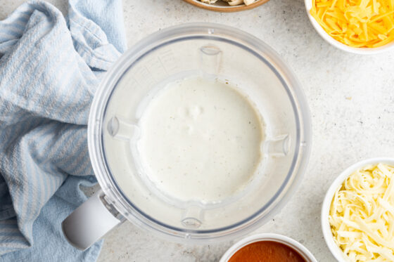 Ranch and cream cheese combined in high powered blender.