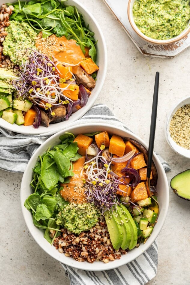 Two mother earth bowls side by side.