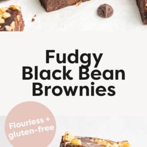 Black bean brownies with chopped walnuts on top.