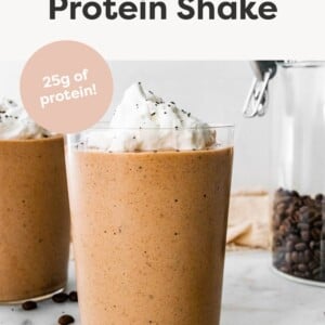 Coffee Protein Shake topped with coconut whip.