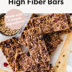 No bake high fiber bars on parchment paper.