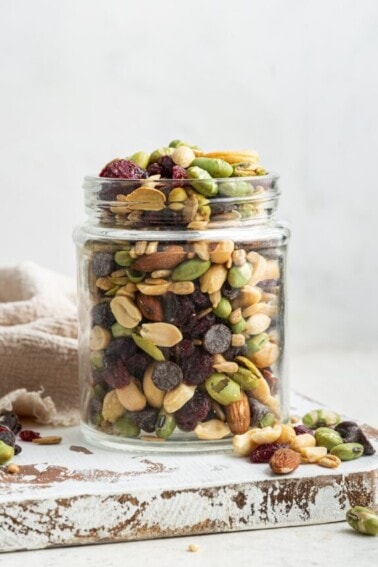 A jar of protein trail mix.