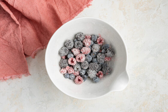 Berries coated in flour.