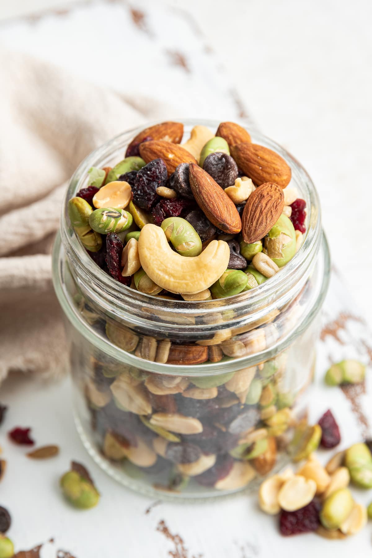 A jar of protein trail mix.