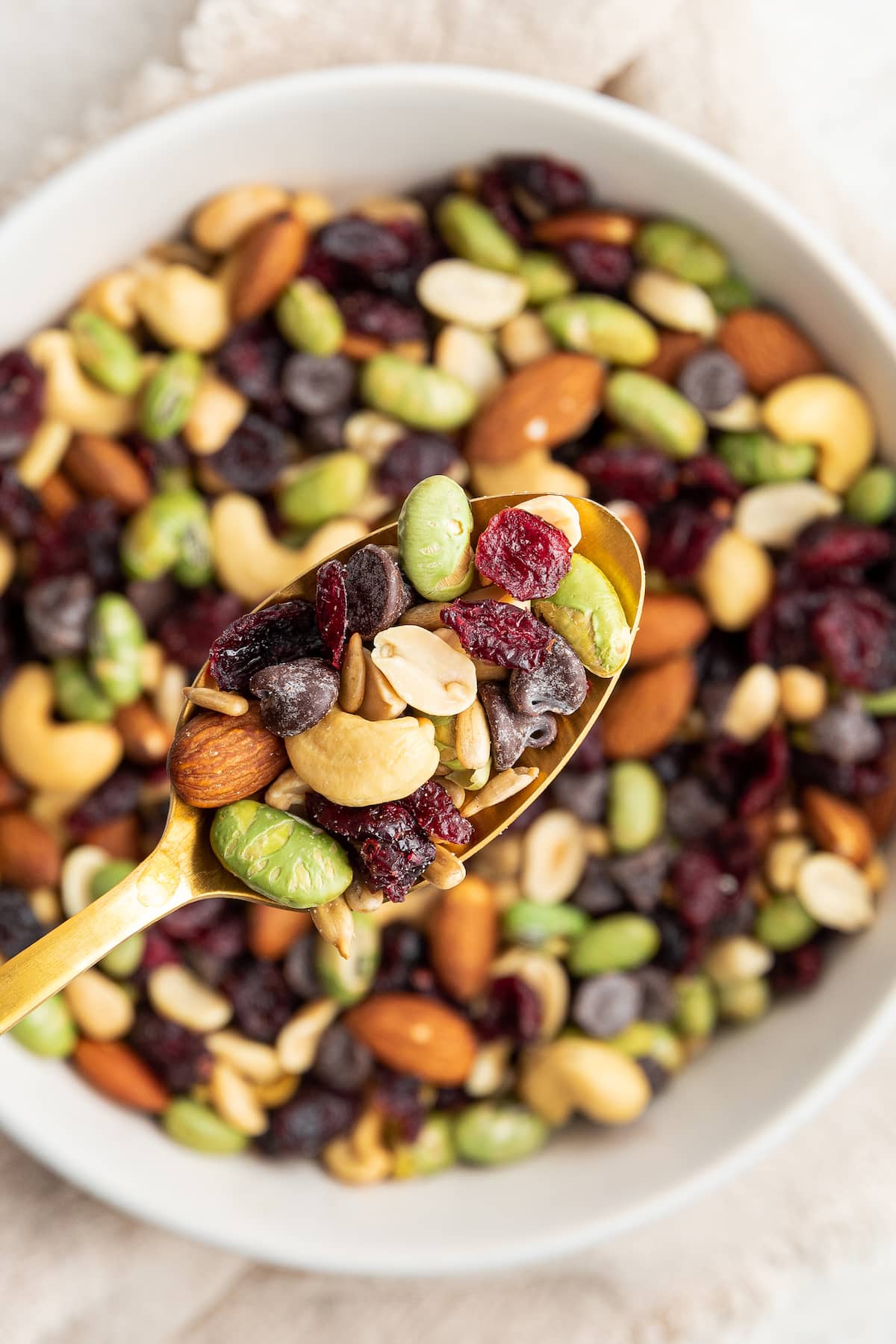 A spoonful of protein trail mix.