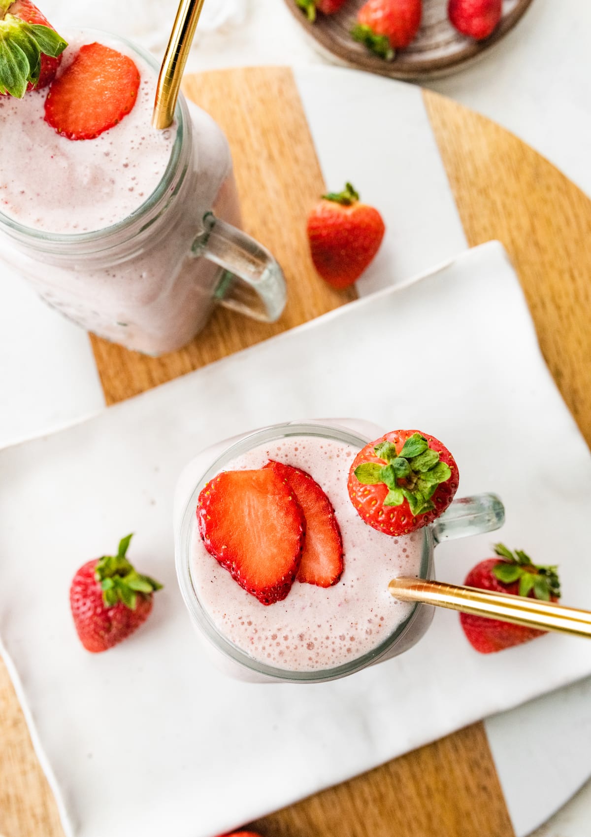 A strawberry protein shake.