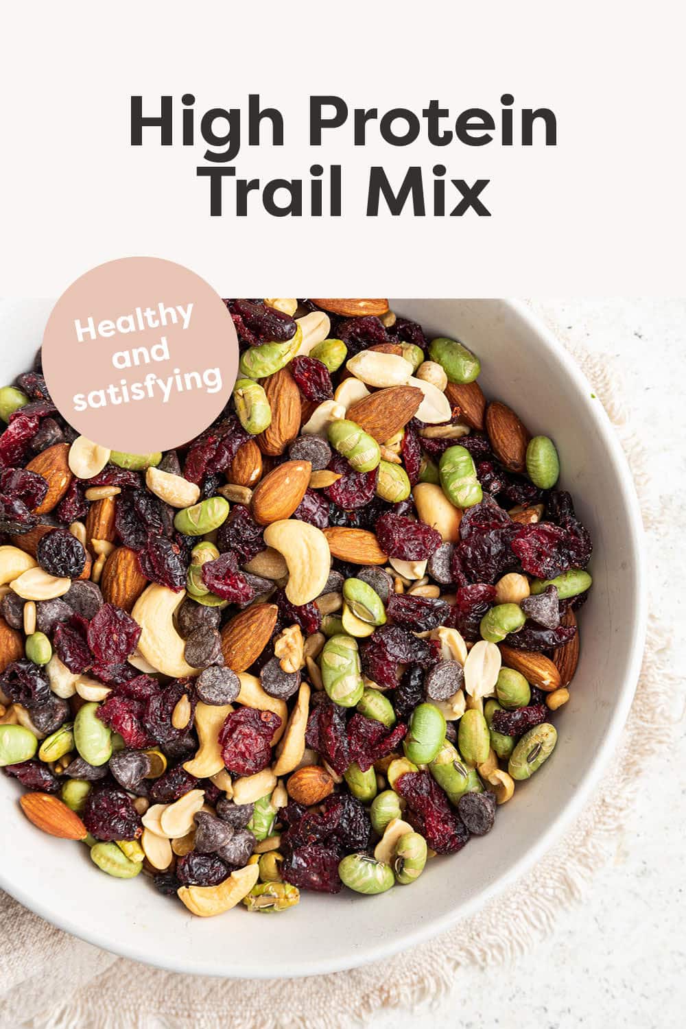 Bowl with high protein trail mix.