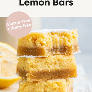 Stack of three lemon bars.