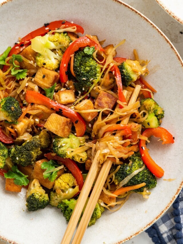 Tofu Cabbage Noodle Bowl - Eating Bird Food