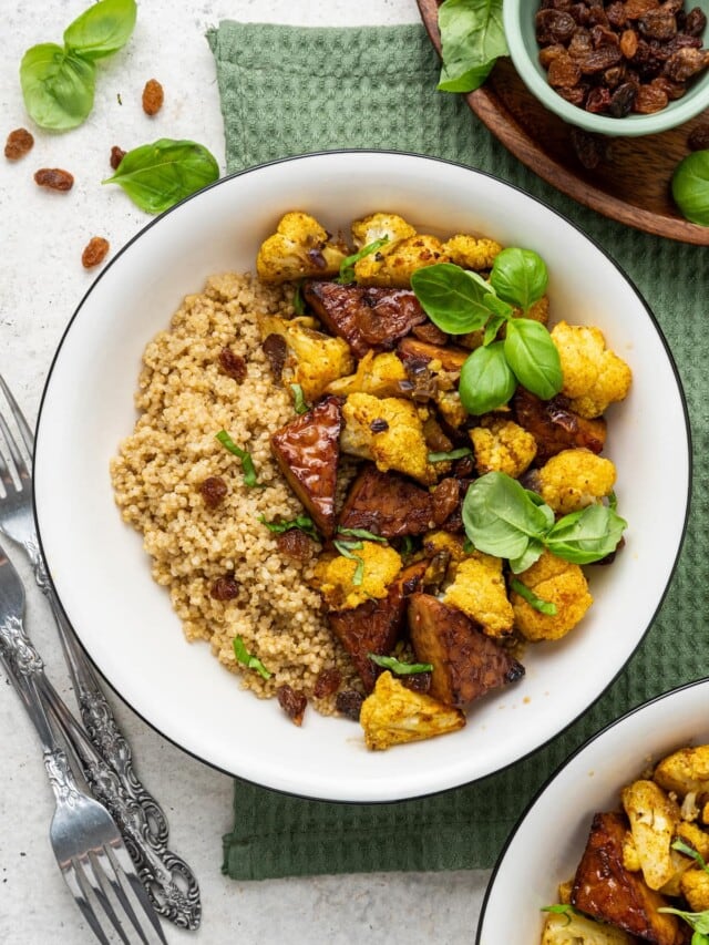 Curried Cauliflower Tempeh Bowl Eating Bird Food