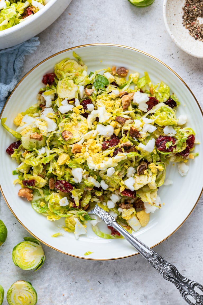 Shaved Brussels Sprout Salad Eating Bird Food