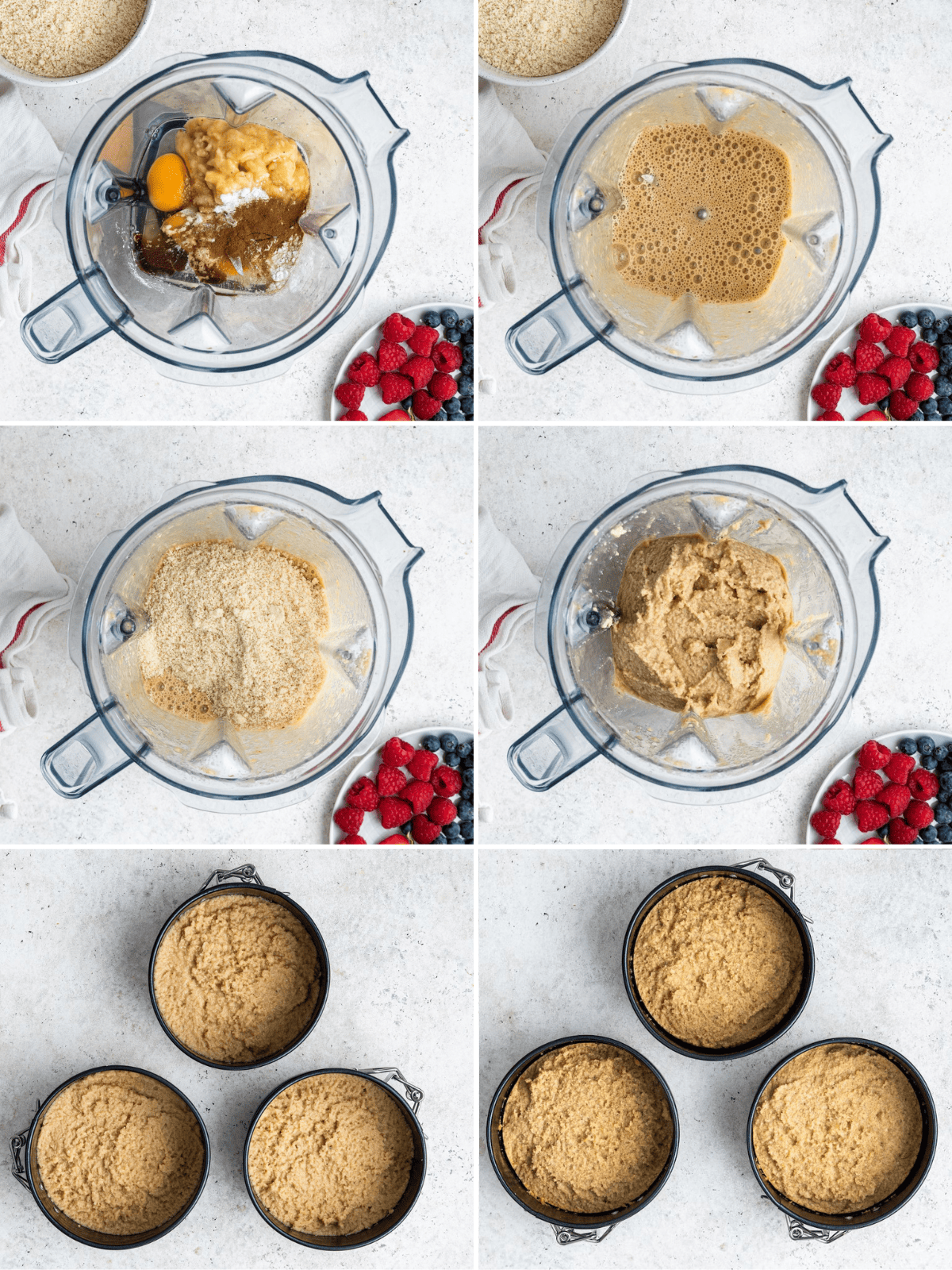 A six photo collage showing how to make a smash cake.