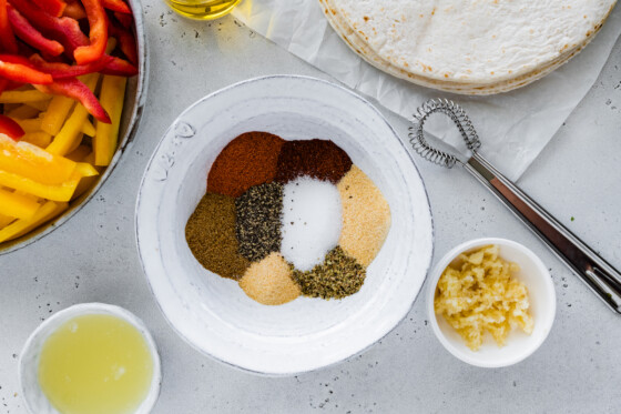 Seasonings in a small bowl.