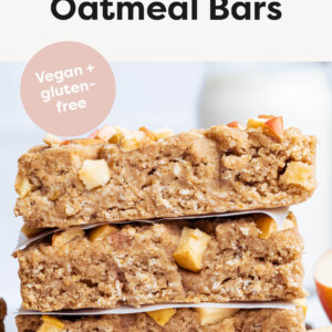 Stack of three Apple Oatmeal Bars.