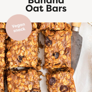 Healthy Banana Oat Bars cut into squares.