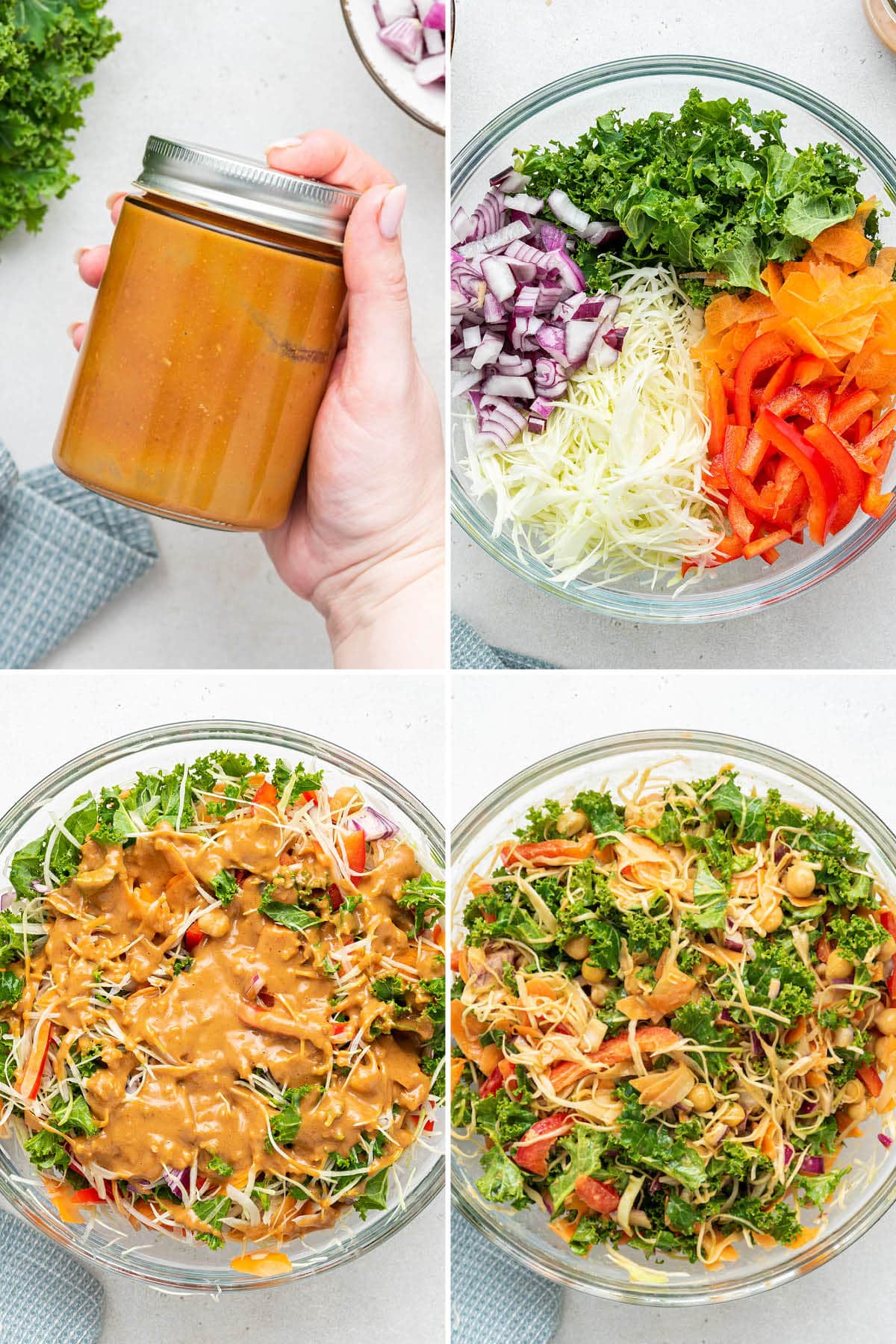 Asian Chicken Mason Jar Salad with Peanut Dressing