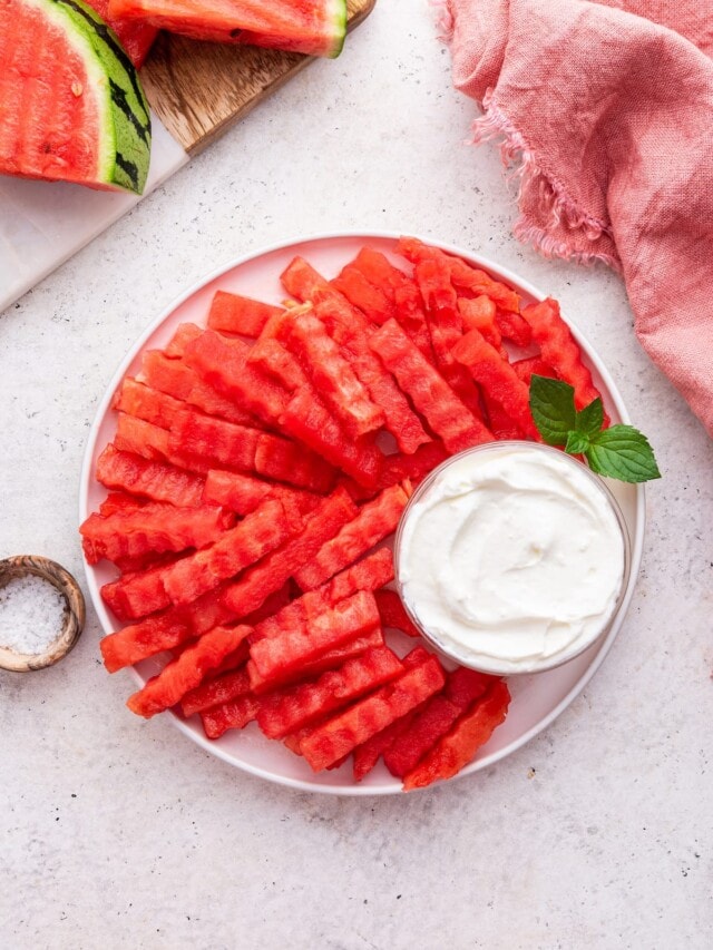 Watermelon Fries Eating Bird Food