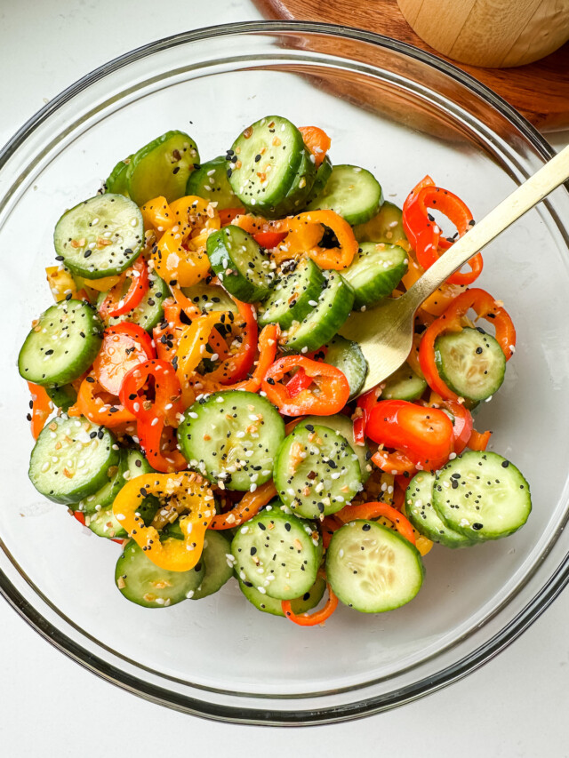 Cucumber and Bell Pepper Salad (Viral TikTok Recipe) Eating Bird Food