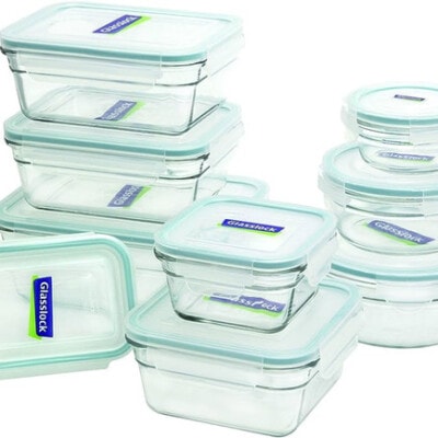 Glasslock 18-Piece Assorted Oven Safe Container Set.