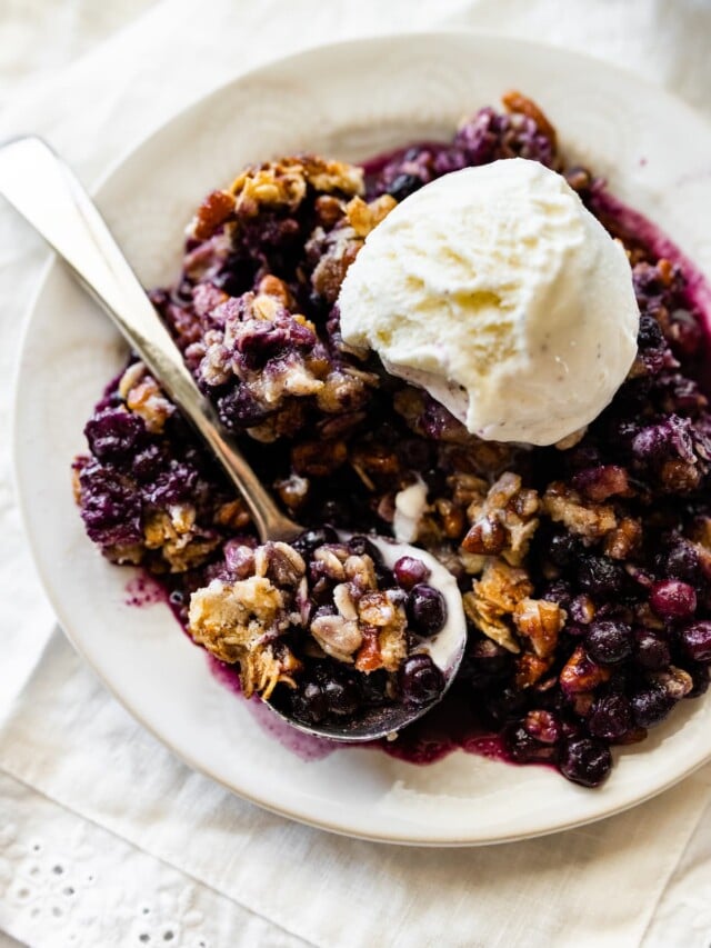 Healthy Blueberry Crumble Eating Bird Food