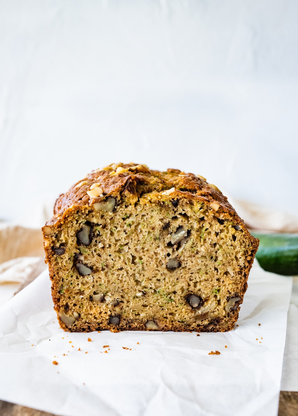 Inside of healthy zucchini bread.