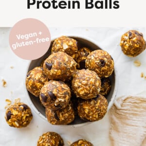 Bowl of pumpkin protein balls.