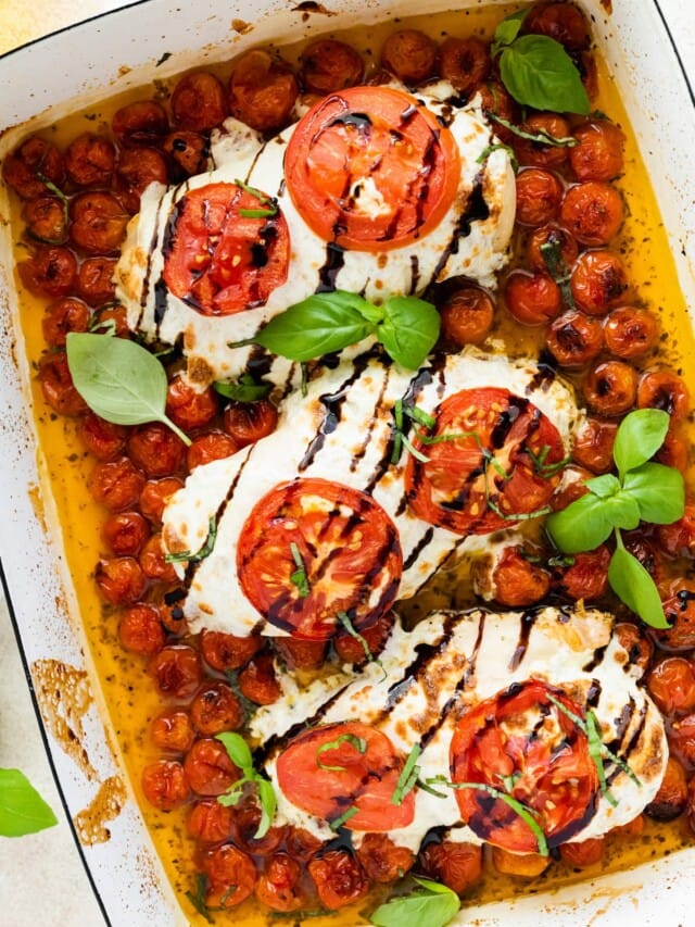 Baked Caprese Chicken Eating Bird Food