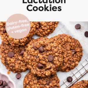 Healthy Lactation Cookies on a wire rack.