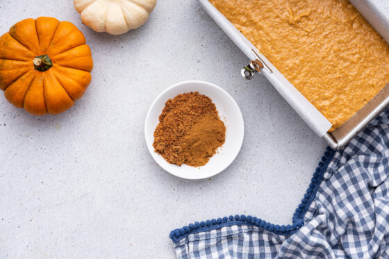 Ground cinnamon and coconut sugar in a small bowl.