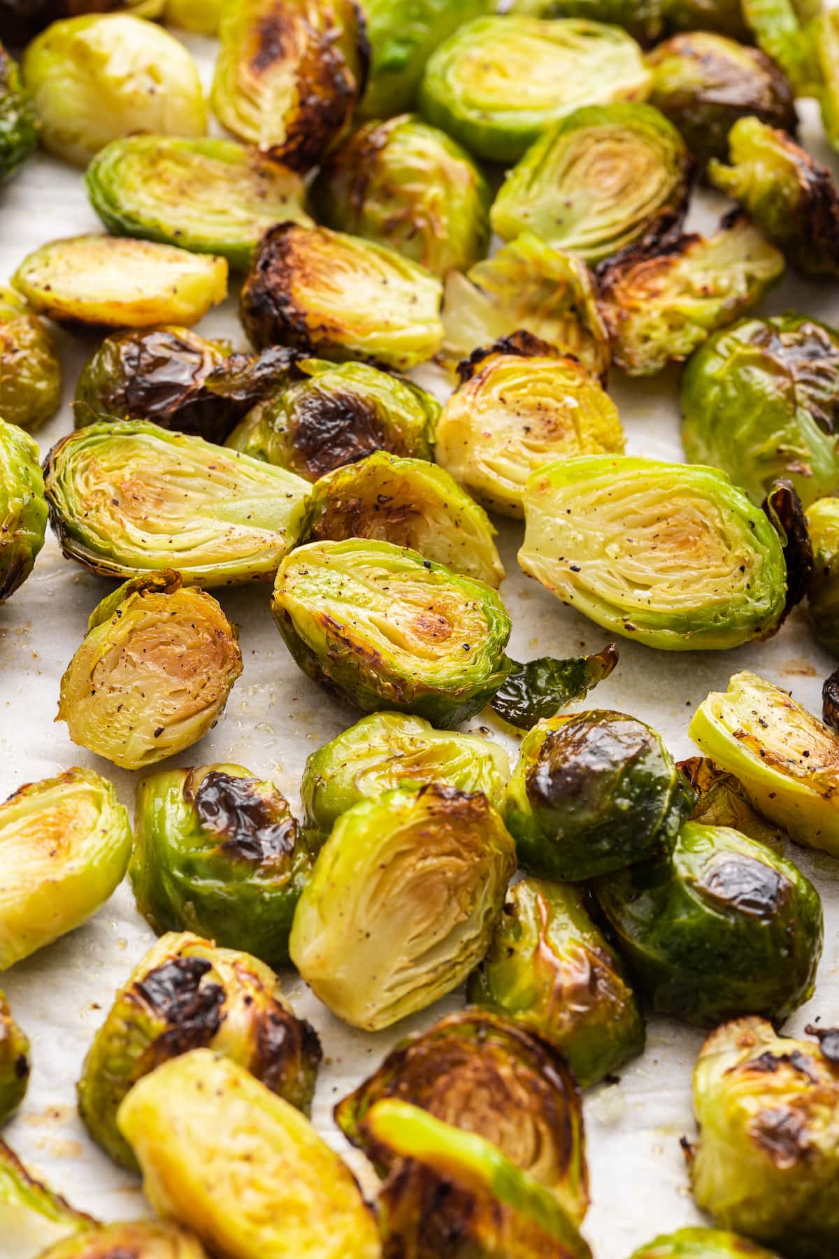 roasted Brussels sprouts are caramelized and crispy on the outside and perfectly tender on the inside.