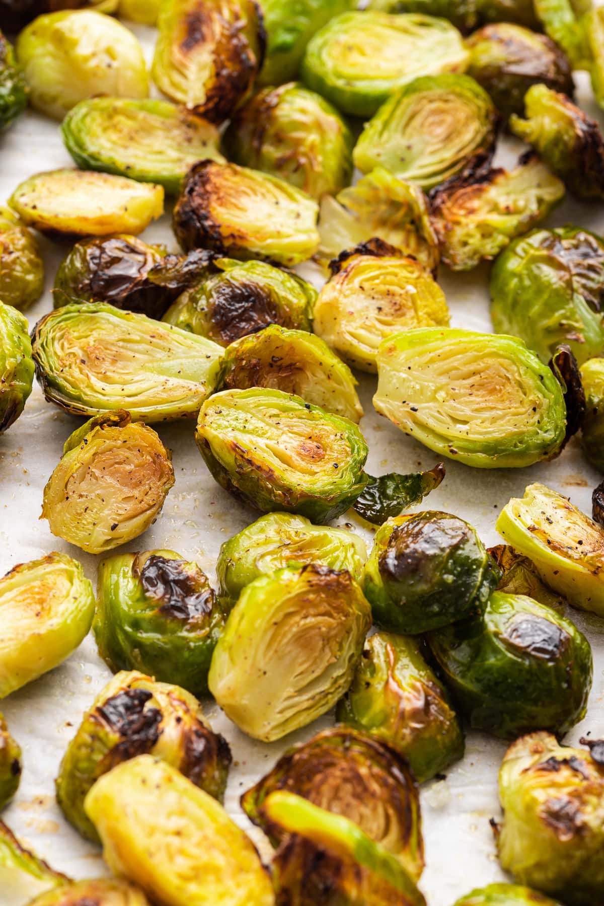 roasted Brussels sprouts are caramelized and crispy on the outside and perfectly tender on the inside.