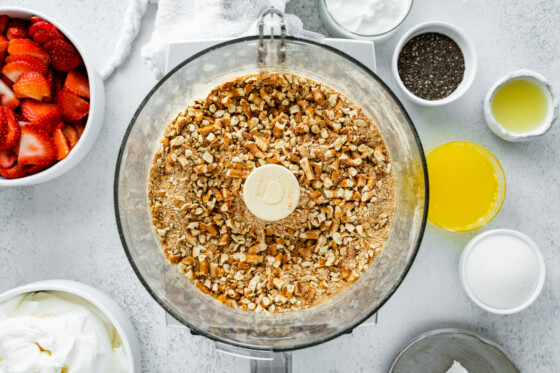 Pretzels that have been blended in a food processor.