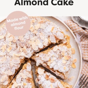 Almond Cake cut into slices.