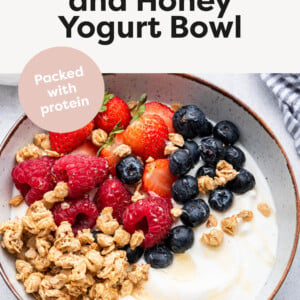 Berries, Granola and Honey Yogurt Bowl