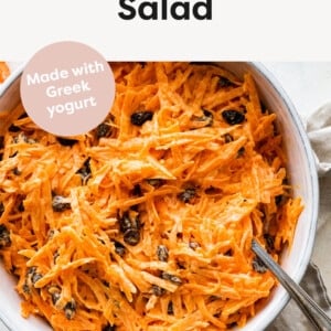 Carrot Raisin Salad in a serving bowl.