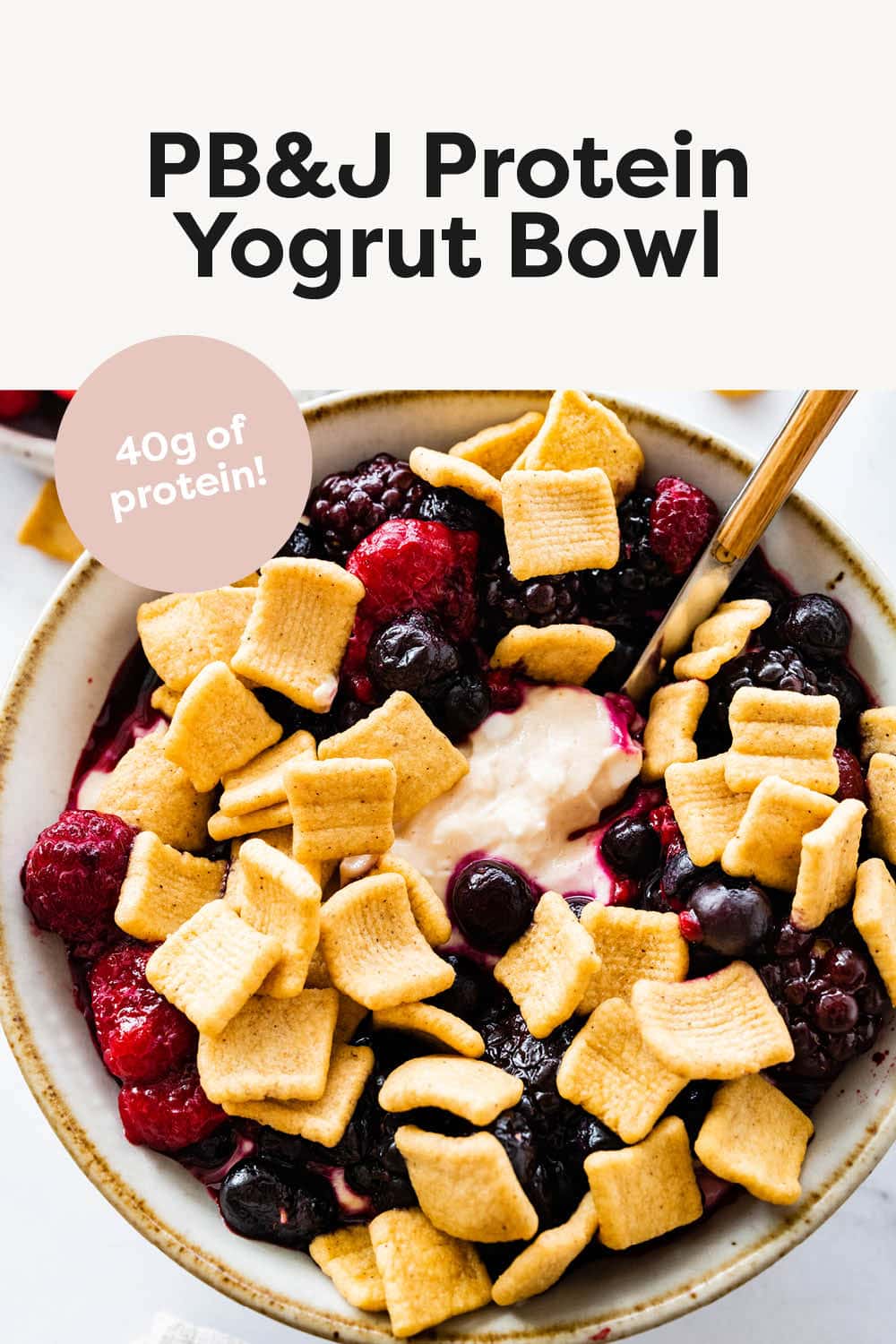 PB&J Protein Yogurt Bowl (40g protein) - Eating Bird Food
