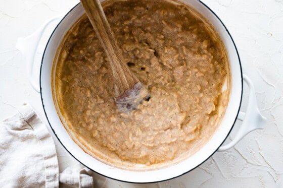 A large pot of protein oatmeal.